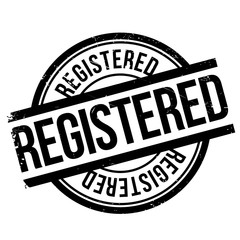 Registered stamp. Grunge design with dust scratches. Effects can be easily removed for a clean, crisp look. Color is easily changed.