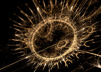 Obraz premium Wide Abstract SteamPunk Background - Fractal Art