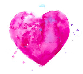Colorful abstract watercolor stain in shape of heart. Beautiful background for st. Valentine's Day