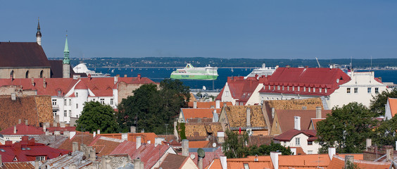 Naklejka premium Tallin, Estonia view over the old town