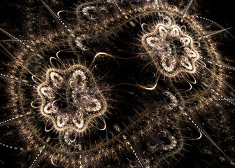  Wide Abstract SteamPunk  Background - Fractal Art