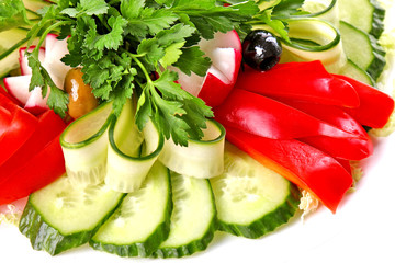 Plate of fresh vegetables