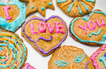 Obraz na płótnie Canvas I love you cookies for Valentine's Day