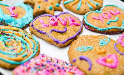 I love you cookies for Valentine's Day
