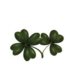 Four and three leaves clover. The symbol of St. Patrick s Day with. Isolated on white background. illustration