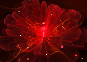 Wide Shining Flower   Background - Fractal Art -   3D image