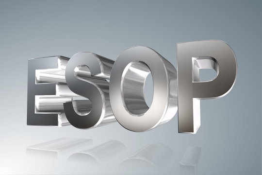 Accounting term - ESOP - Employee Stock Ownership Plan-  3D image