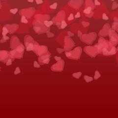 Obraz na płótnie Canvas Red translucent hearts. Background for Valentine's Day. illustration