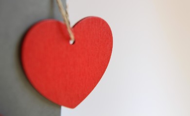 Valentines day. Red hearts on gray background.