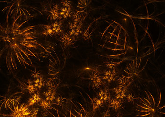 Wide Abstract SteamPunk  Background - Fractal Art