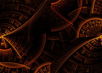  Wide Abstract SteamPunk  Background - Fractal Art