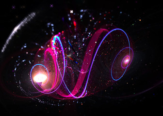 Abstract Transparent Helix  Glow Twinkle  Background - Fractal Art