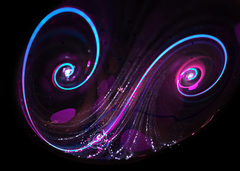  Abstract Transparent Helix  Glow Twinkle  Background - Fractal Art