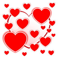 Hearts background Flat Dynamic Design (for Flyers, Covers, Posters, Banner) Vector illustration.