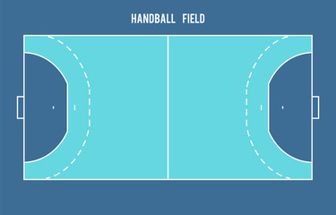 Handball field. Top view illustration.