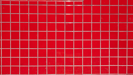 Red tile wall.