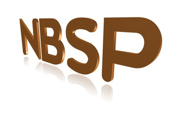 Programming Term - NBSP - Non-Breaking SPace -  3D image
