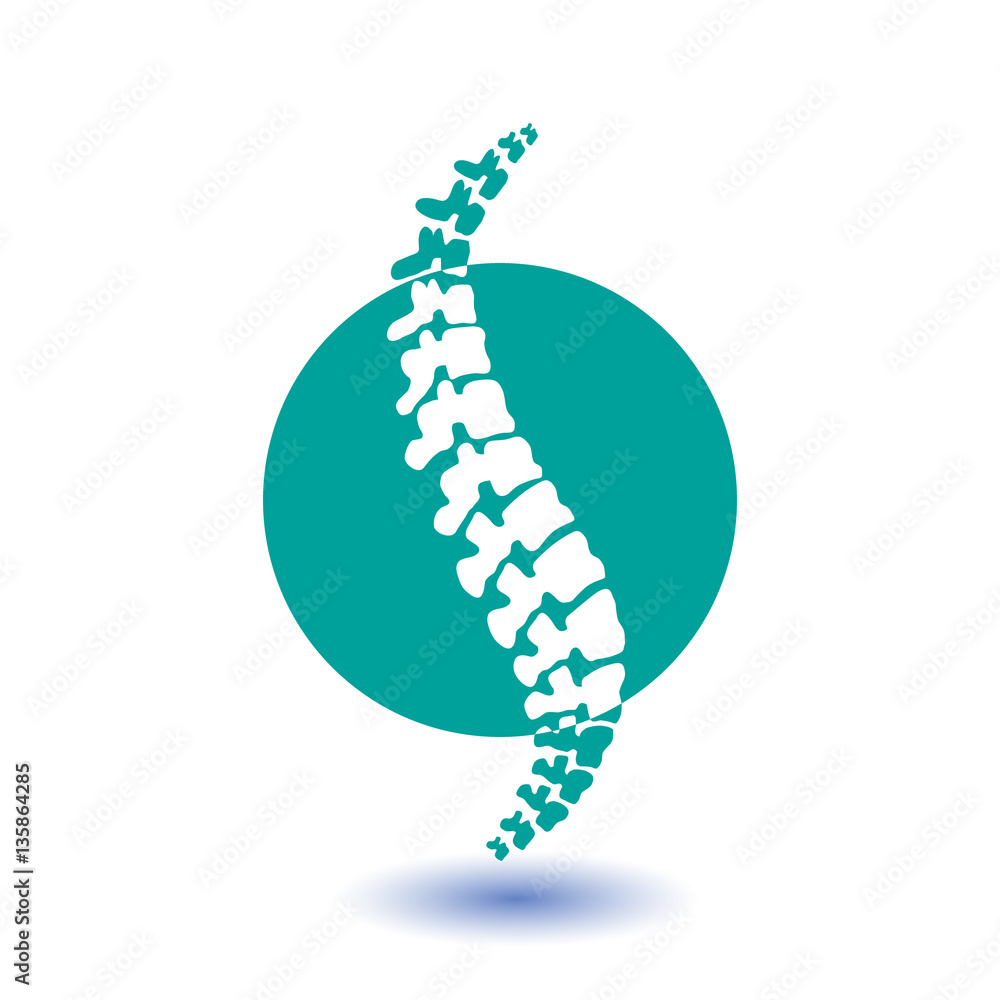 Canvas Prints Vector logo template. Human spine isolated silhouette illustration. Spine pain medical center, clinic, rehabilitation, diagnostic, surgery logo element. Flat modern silhouette illustration. Scoliosis