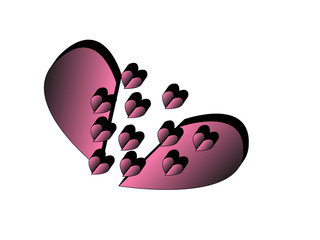 pink heart with small hearts
