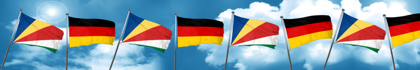 seychelles flag with Germany flag, 3D rendering
