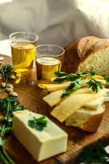 Cup olive and sunflower oil
