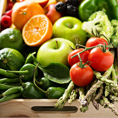 Fresh colorful vegetables and fruits © fahrwasser