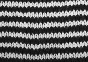 Black and White knitted fabric as background