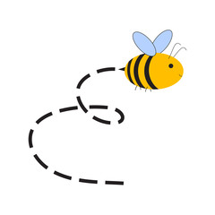 Obraz na płótnie Canvas Busy Bee. Abstract flying Bee and track. Vector illustration