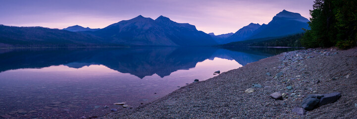 Sunrise at Lake Mcdonald panorama