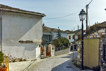 Stone street and Old house in village of Panagia, Thassos island,  East Macedonia and Thrace, Greece