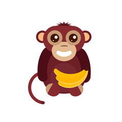 Monkey animal fun character vector illustration.