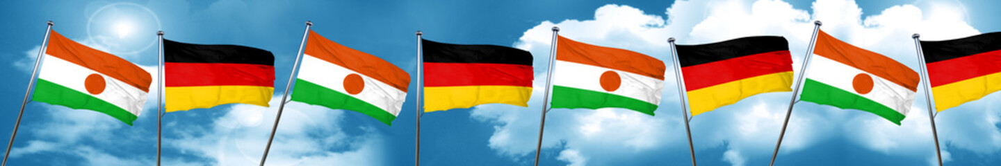 niger flag with Germany flag, 3D rendering