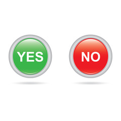 Yes and No web buttons vector design isolated on white background 