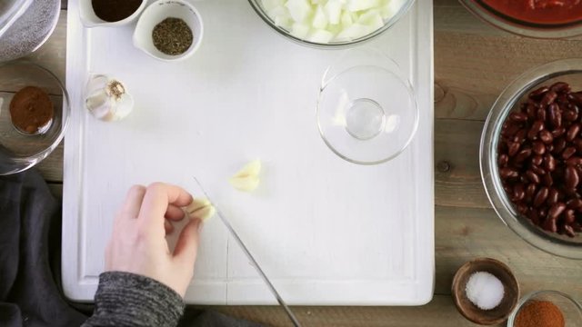 Time-lapse. Step By Step. Cooking Homemade Turkey Chili For Dinner