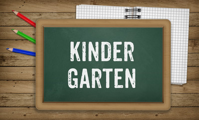 Kindergarten on blackboard, Education school concept