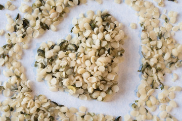 Hemp Seed Hearts in a Heart Shape