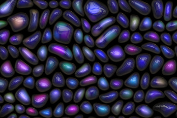 Wide repeating semiprecious pebble background  