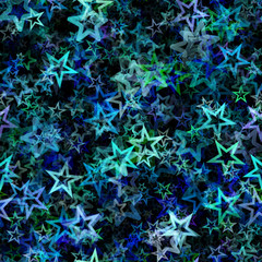 Retro five-pointed stars repeating pattern  