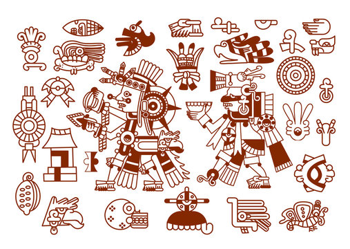 Aztec cacao pattern for chocolate package design.