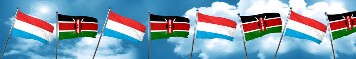 Fototapeta na wymiar Luxembourg flag with Kenya flag, 3D rendering