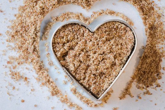 Ground Flaxseed in a Heart Shape