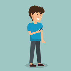 man using smartphone icon vector illustration design