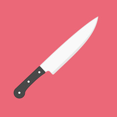 Knife icon in flat style.