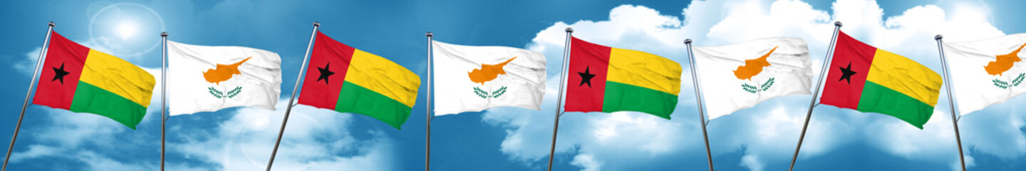 Guinea bissau flag with Cyprus flag, 3D rendering
