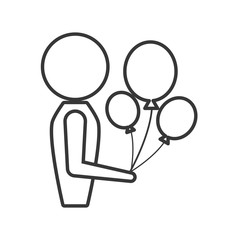 person with balloons icon design, vector illustration image