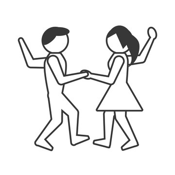 people dancing icon design, vector illustration image