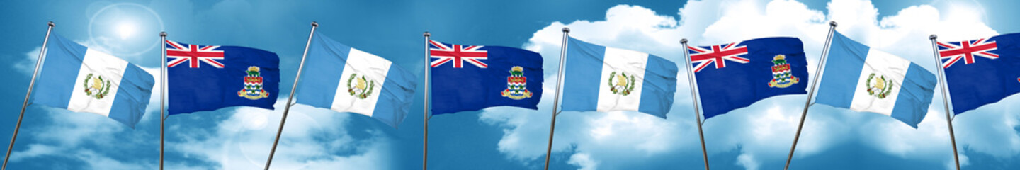 guatemala flag with Cayman islands flag, 3D rendering