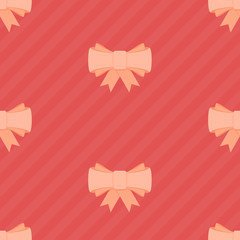 Pink bow seamless pattern.