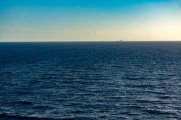 Sea view from offshore jackup drilling rig.