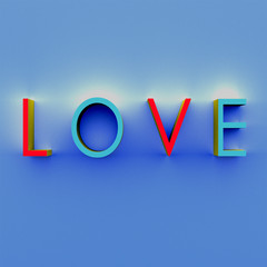 Love word banner poster illustration